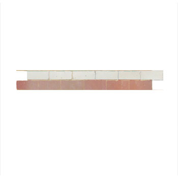 Mosaic House Moroccan tile Breeze Custom Border 1-21 White Pink  zellige, mosaic, zellij, border, glaze, simple, squares, classic 